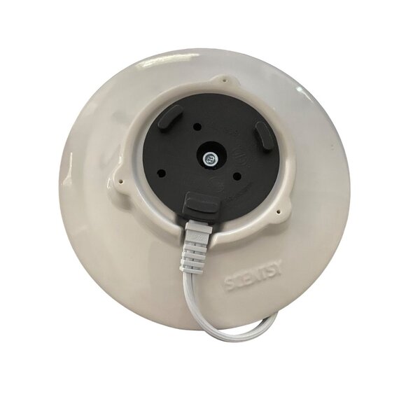 Scentsy Electric Mug Warmer Floral Design Ceramic White & Gold Heating No Cup - Picture 2 of 8